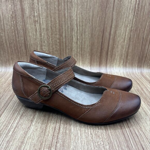 Taos Ta Dah Mary Jane  Shoe Brown Leather Women's Size 10 / EU 41 1 1/4” Heel - Picture 1 of 9